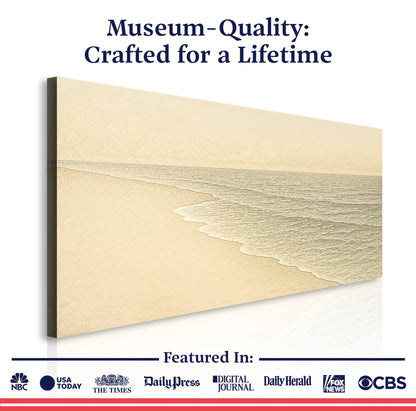 Beach Shoreline Coastal Wall Art III canvas by Tailored Canvases; beige shoreline on canvas on Tampa Home & Garden Store