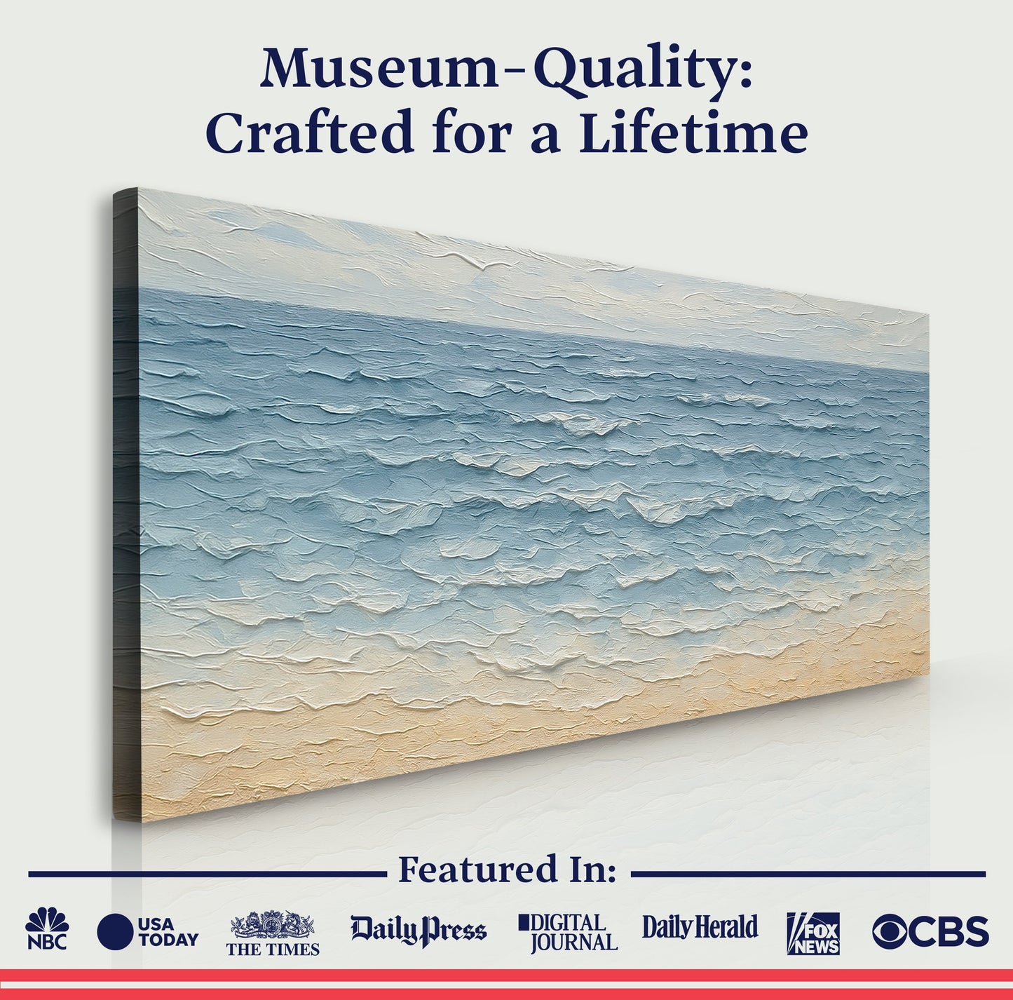 Serene Ocean Wave Coastal Wall Art VI canvas by Tailored Canvases with blue ocean waves on Tampa Home & Garden Store