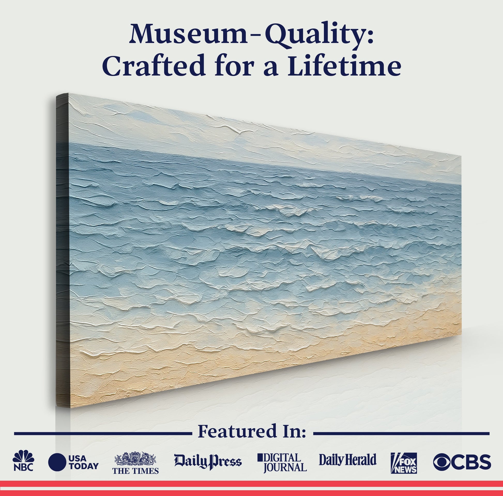 Serene Ocean Wave Coastal Wall Art VI canvas by Tailored Canvases with blue ocean waves on Tampa Home & Garden Store