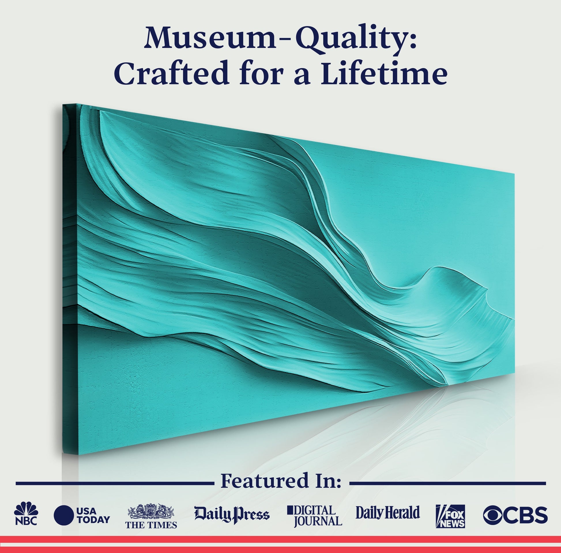 Turquoise minimalist wall art canvas by Tailored Canvases, crafting canvas on Tampa Home & Garden Store