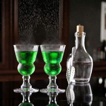 Specialty Absinthe Glasses with Spoon and Tray