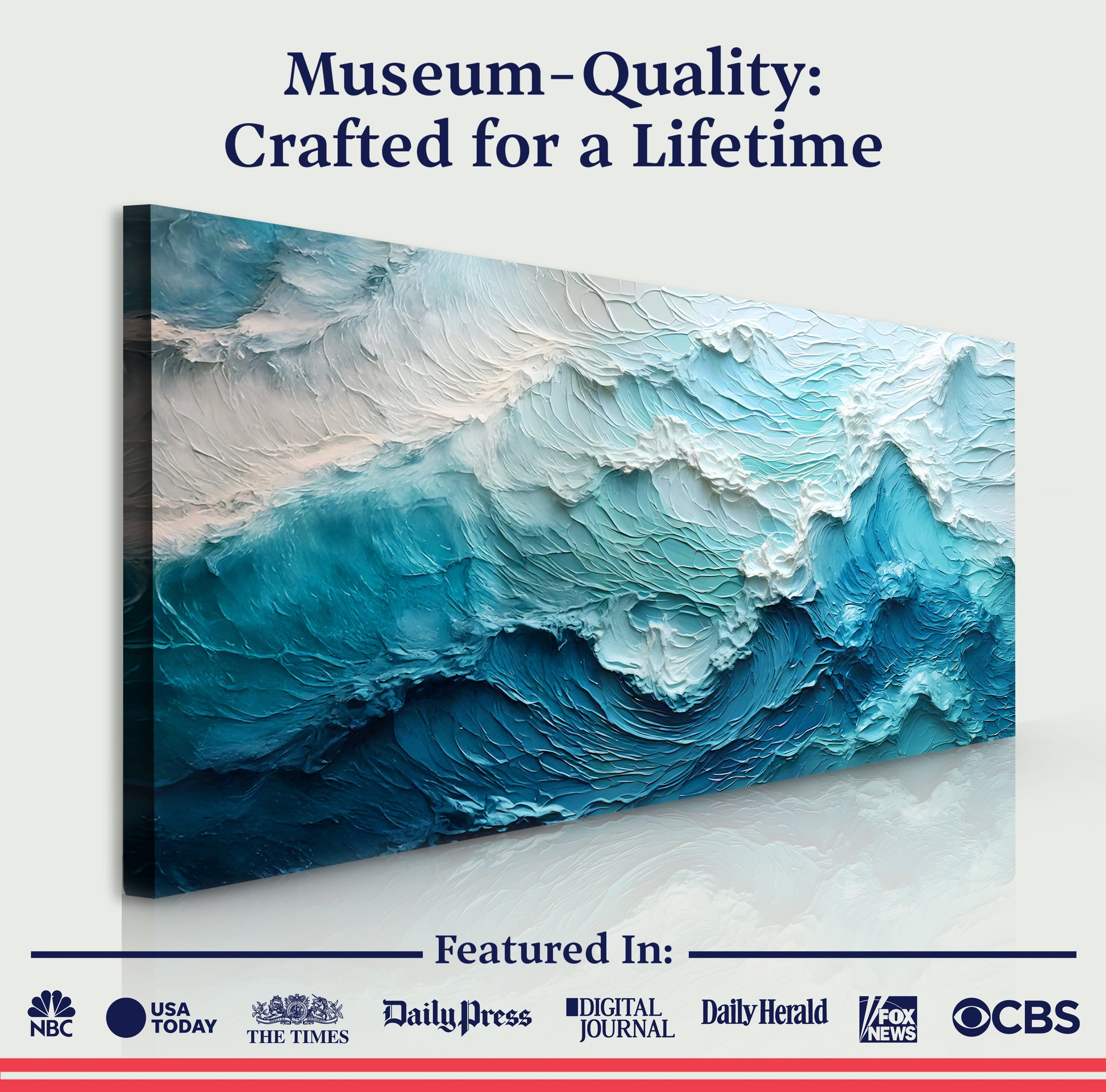 Blue Ocean Coastal Wall Art II canvas print by Tailored Canvases with blue ocean textures on Tampa Home & Garden Store