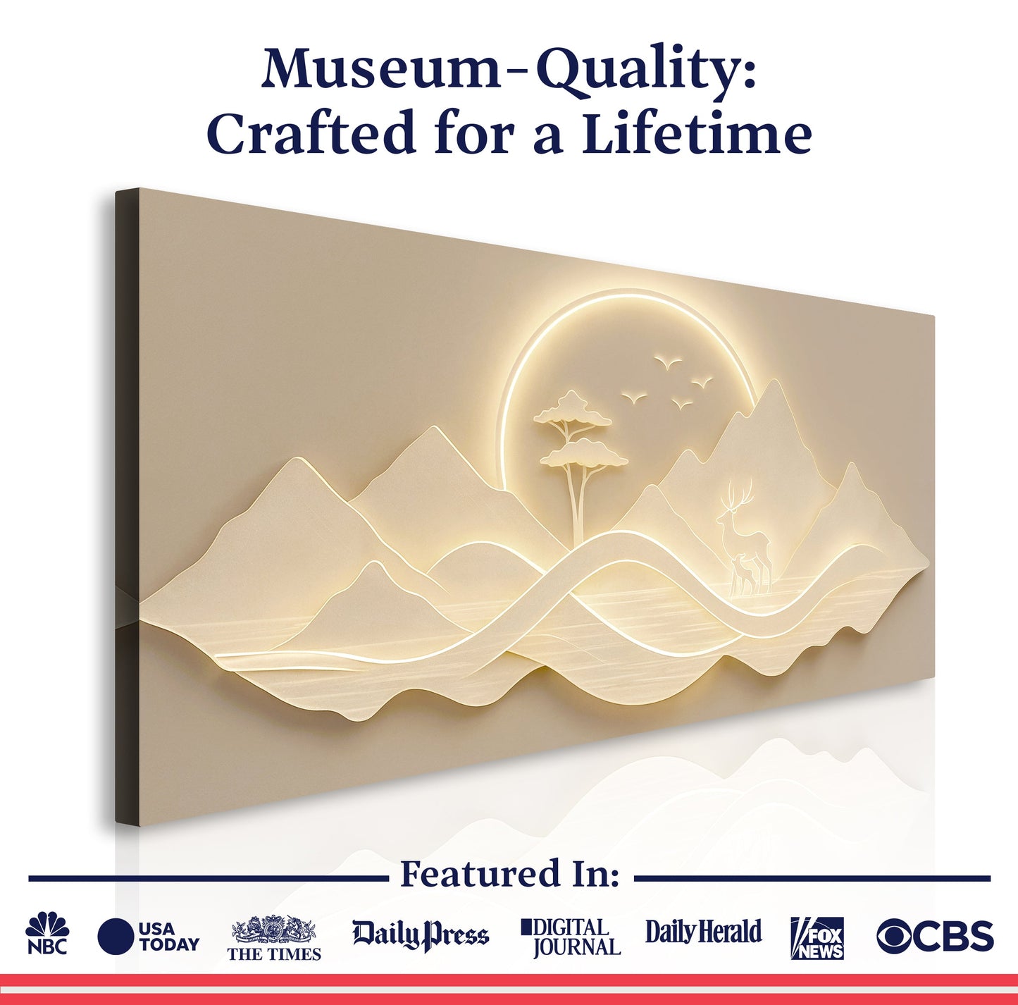 Modern Mountain Landscape Wall Art canvas by Tailored Canvases in beige tones on Tampa Home & Garden Store
