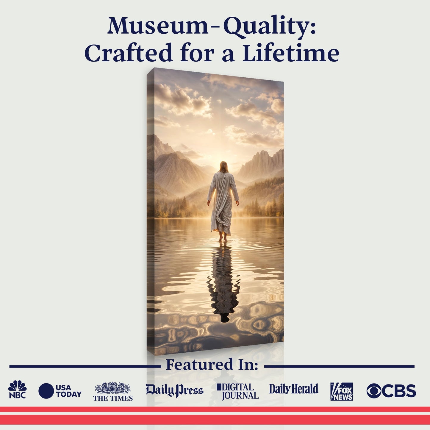 Reflections Faith Wall Art IV canvas by Tailored Canvases; sunrise mountain scene with figure on Tampa Home & Garden Store