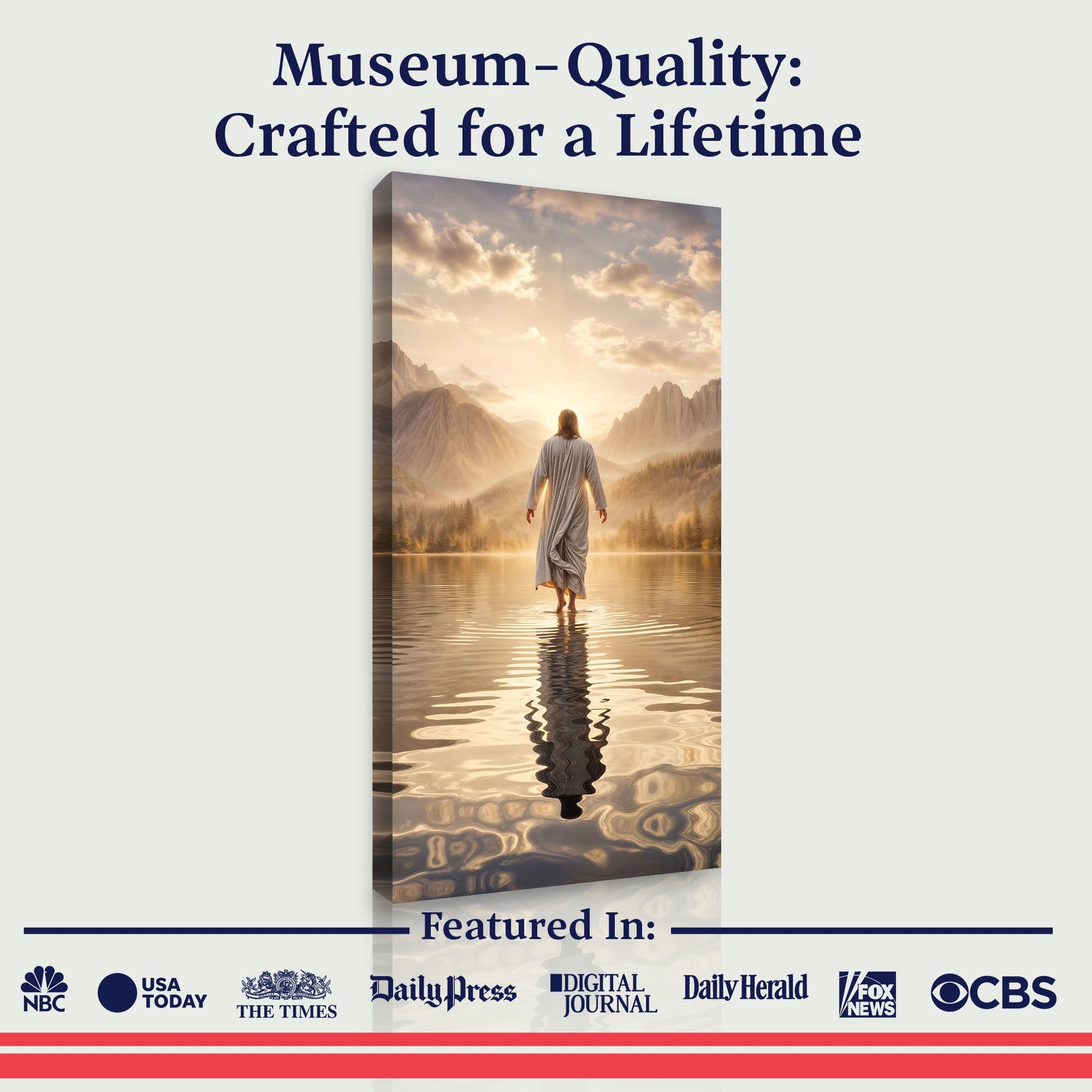 Reflections Faith Wall Art IV canvas by Tailored Canvases; sunrise mountain scene with figure on Tampa Home & Garden Store