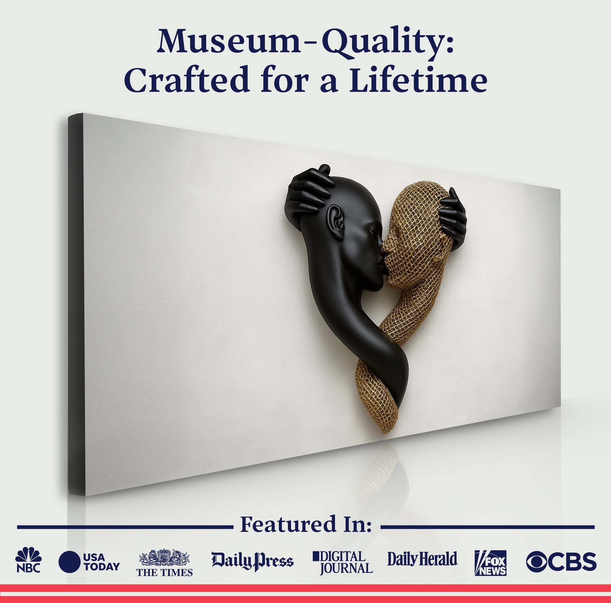 Eternal Love Figure Wall Art IV canvas with black hands gripping braided rope by Tailored Canvases on Tampa Home & Garden Store