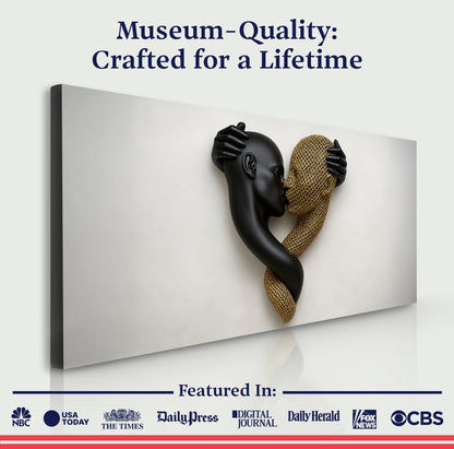 Eternal Love Figure Wall Art IV canvas with black hands gripping braided rope by Tailored Canvases on Tampa Home & Garden Store