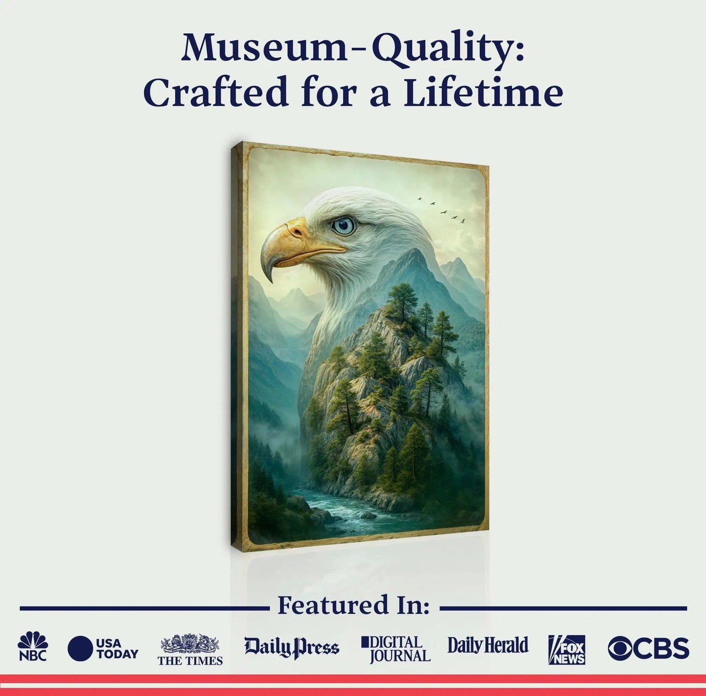 Canvas Eagle Over The Canyon double exposure wall art by Tailored Canvases, crafting canvas on Tampa Home & Garden Store