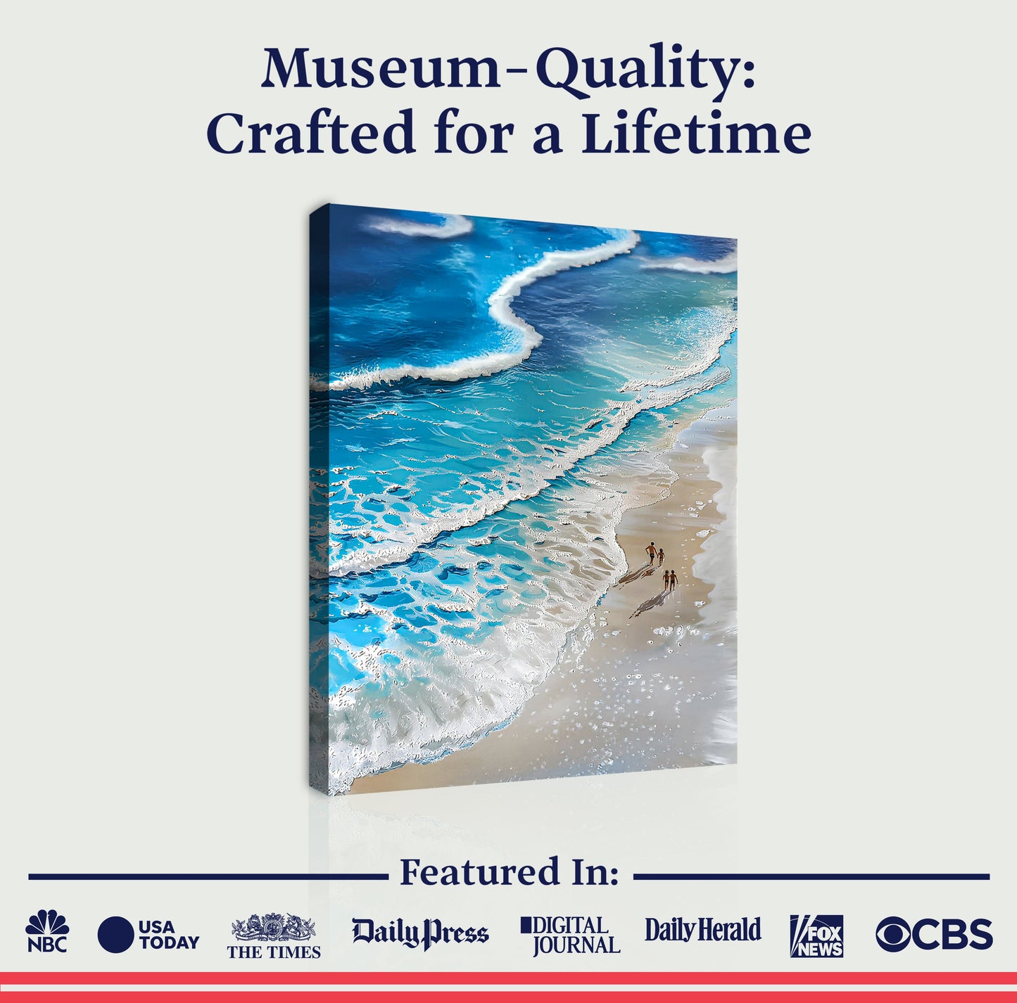 Canvas Beachfront Painting Coastal Wall Art III by Tailored Canvases in blue ocean scene on Tampa Home & Garden Store