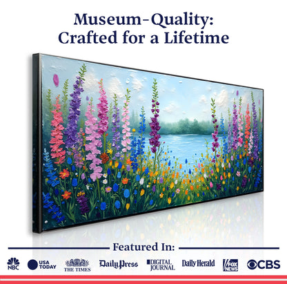 Alphine Meadow Wall Art canvas by Tailored Canvases, vibrant wildflower meadow scene on Tampa Home & Garden Store