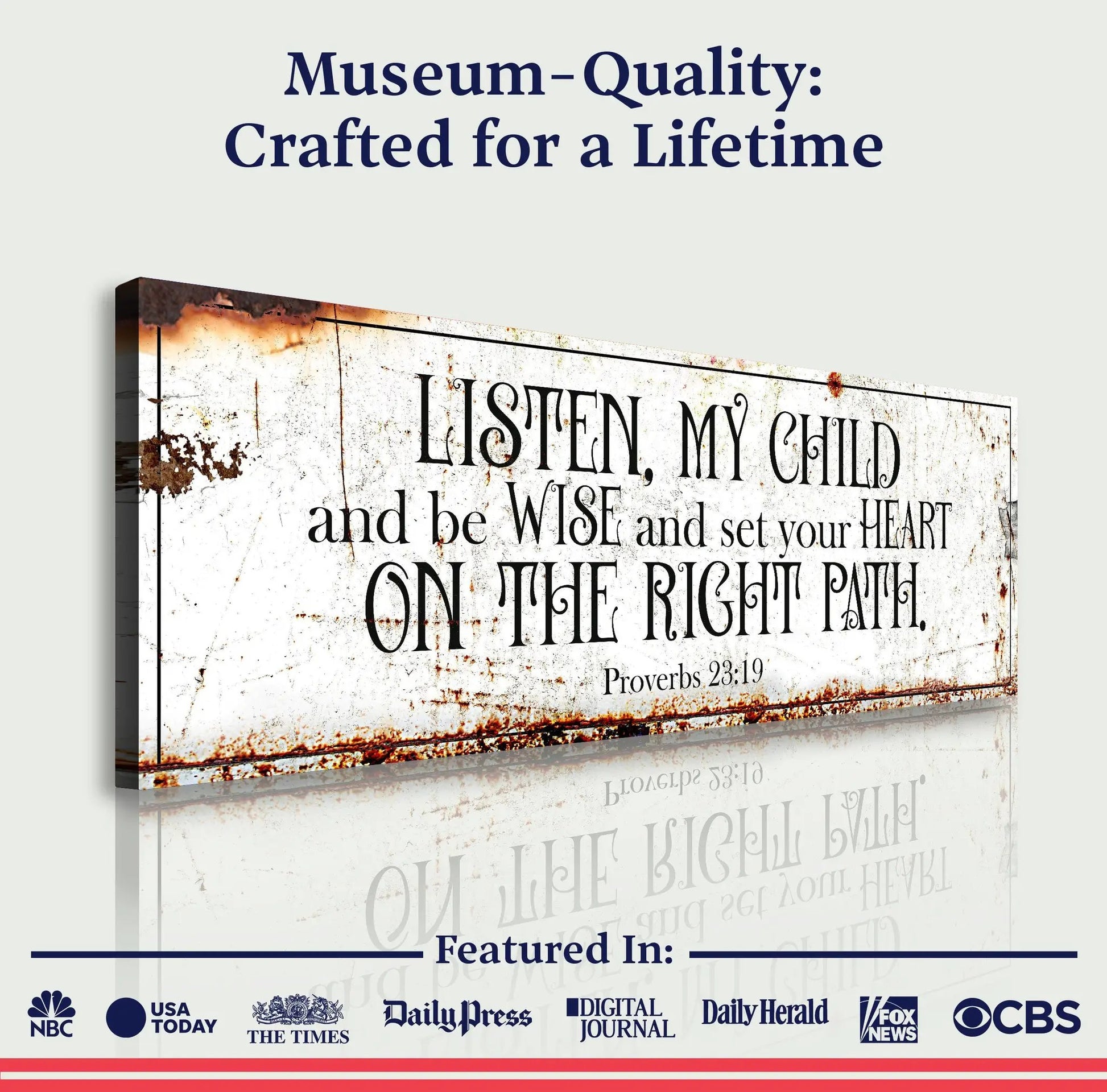 Canvas Be Wise and Set Your Heart on The Right Path Prov. 23:19 Faith II Tailored Canvases on Tampa Home & Garden Store