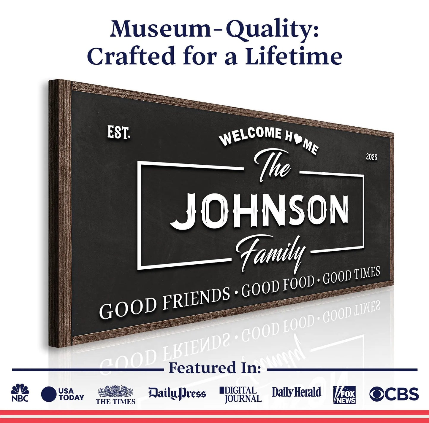 Welcome Home Wall Sign Crafting Canvas by Tailored Canvases; chalkboard surface with wood frame on Tampa Home & Garden Store