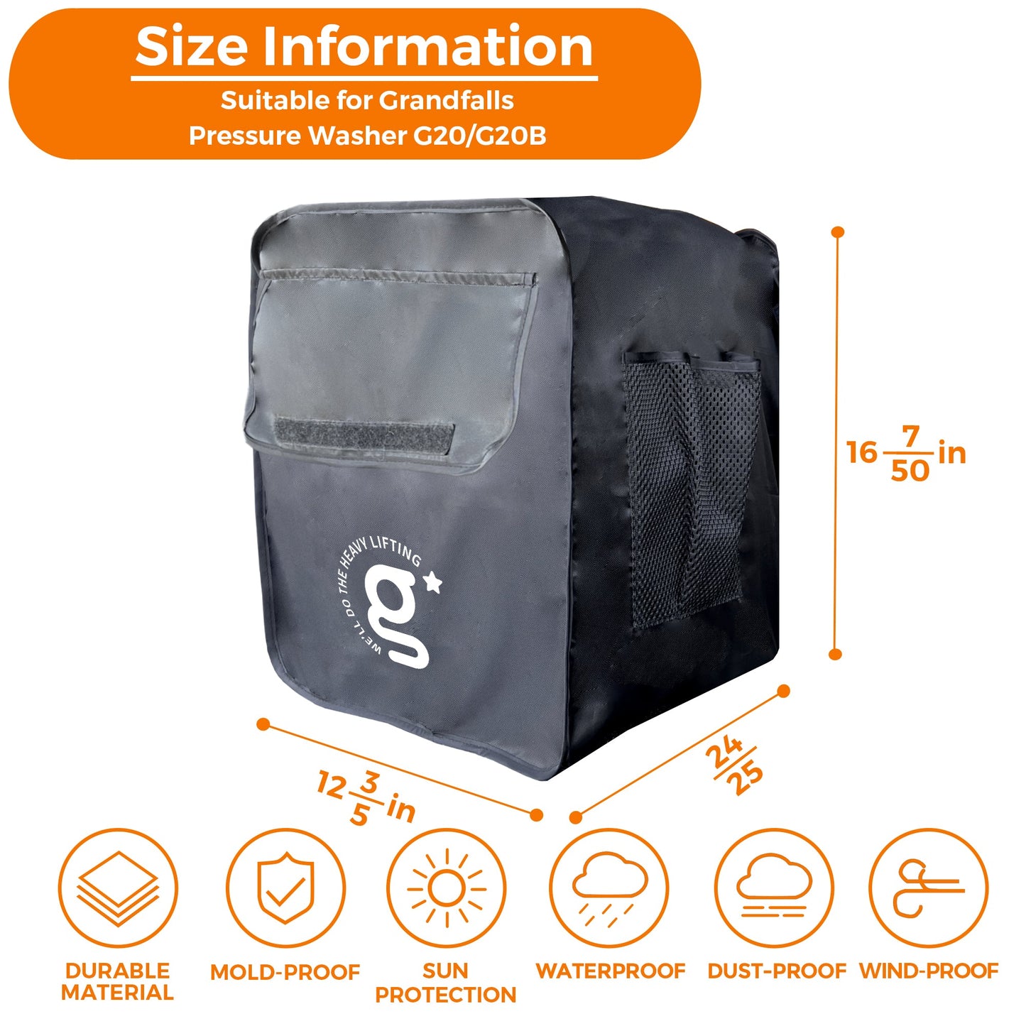 Housse rétractable pour nettoyeur haute pression Grandfalls G20