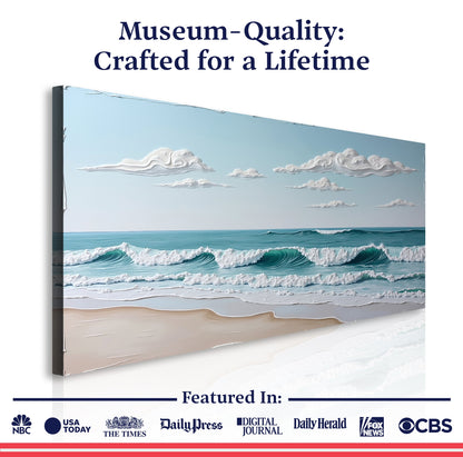 Canvas wall art Serene Ocean Wave Coastal XI by Tailored Canvases in cool blue coastal tones on Tampa Home & Garden Store