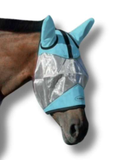 ByeBye Fly Mask turquoise blue horse fly mask by TailCinch Equine Products on Tampa Home & Garden Store