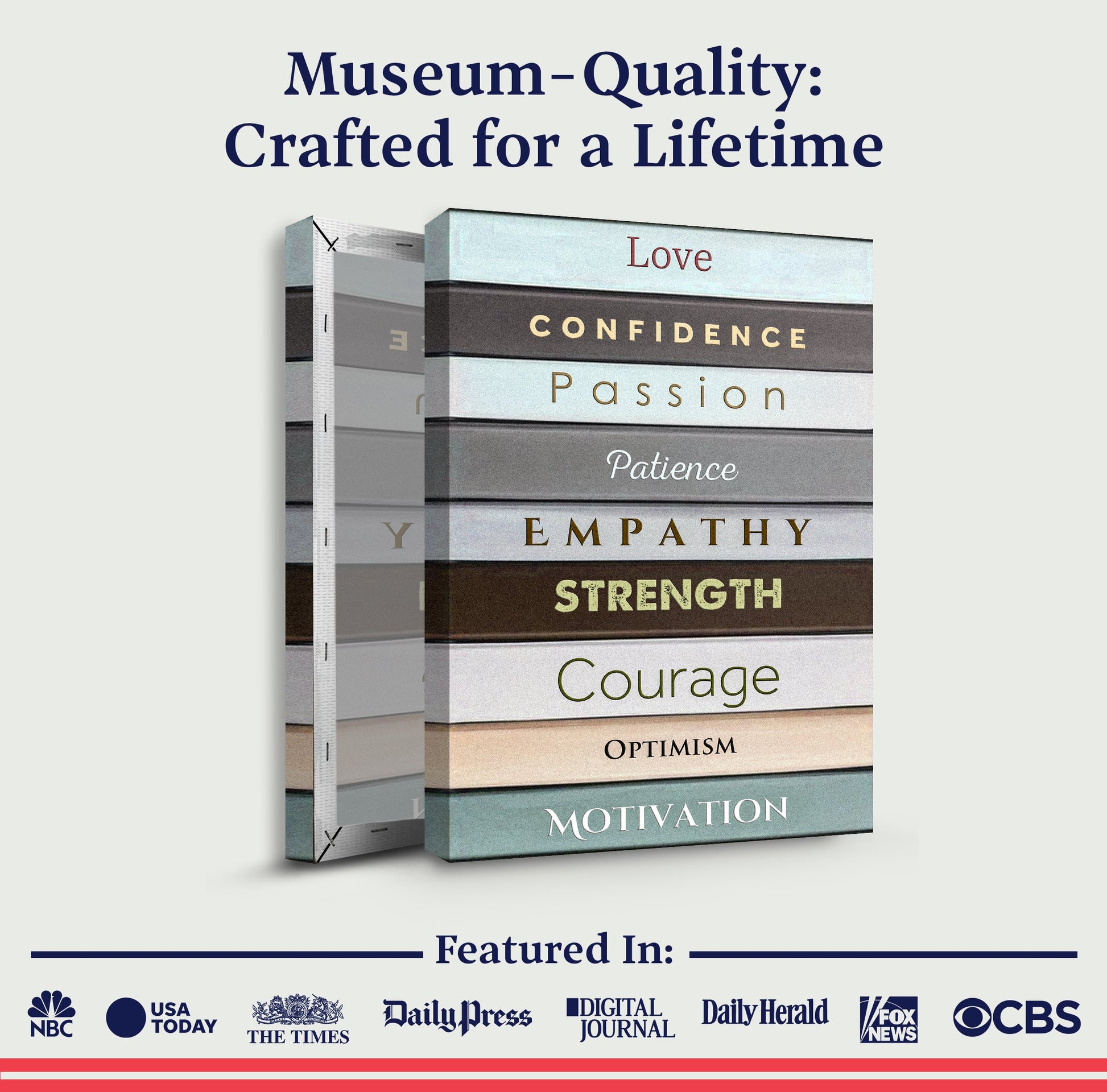 Shelf To Life Motivational Wall Sign canvas by Tailored Canvases; stacked word art signs on Tampa Home & Garden Store
