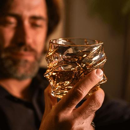 the Gold Line Storm Japanese Crystal Whisky Glass