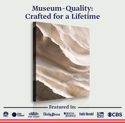 Light Neutral Impasto Canvas Wall Art by Tailored Canvases with beige textured swirls on Tampa Home & Garden Store