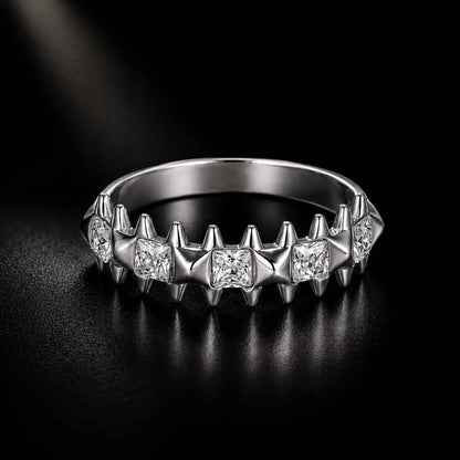 Ring 925 Sterling Silver white gold plated CZ stones band size 6 for women on Tampa Home & Garden Store