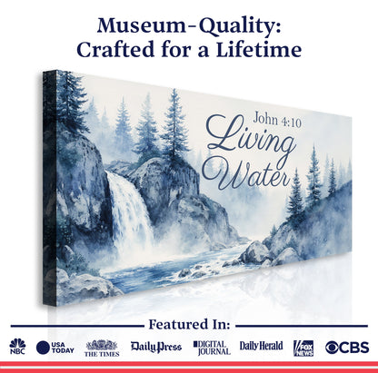Canvas Living Water Faith Sign II by Tailored Canvases, blue forest mountain landscape on Tampa Home & Garden Store