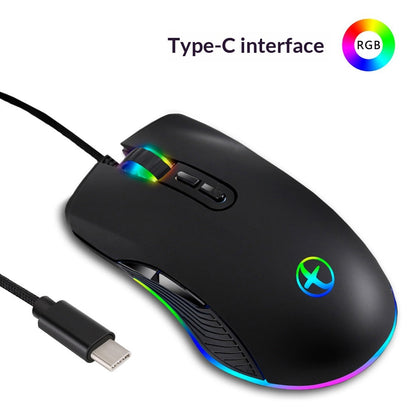 Stevvex wired RGB gaming mouse ergonomic design, Type-C interface, adjustable DPI, backlit RGB on Tampa Home & Garden Store