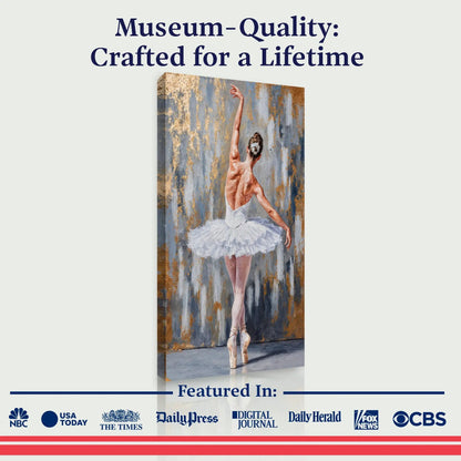 Modern Ballet Elegance Wall Art Canvas by Tailored Canvases, ballerina in white tutu on Tampa Home & Garden Store