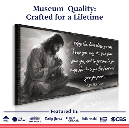 Canvas: Numbers 6:24-26 May The Lord Bless You Faith Sign II grayscale by Tailored Canvases on Tampa Home & Garden Store