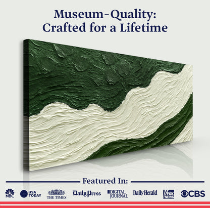 Green Rivers Abstract Wall Art VII Canvas with green ivory tones by Tailored Canvases on Tampa Home & Garden Store