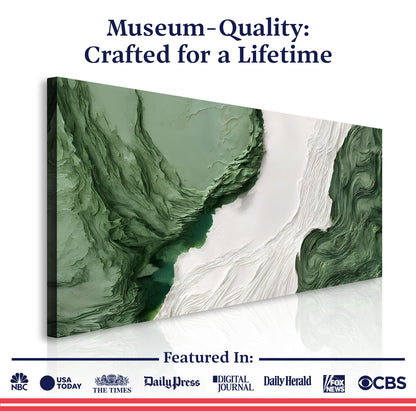 Green Rivers Abstract Wall Art V canvas Tailored Canvases; green textured abstract design on Tampa Home & Garden Store