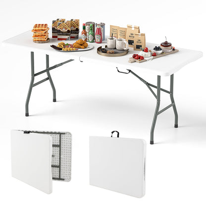 GemGear 6 ft portable folding table with HDPE tabletop, 350 lb capacity, camp furniture on Tampa Home & Garden Store