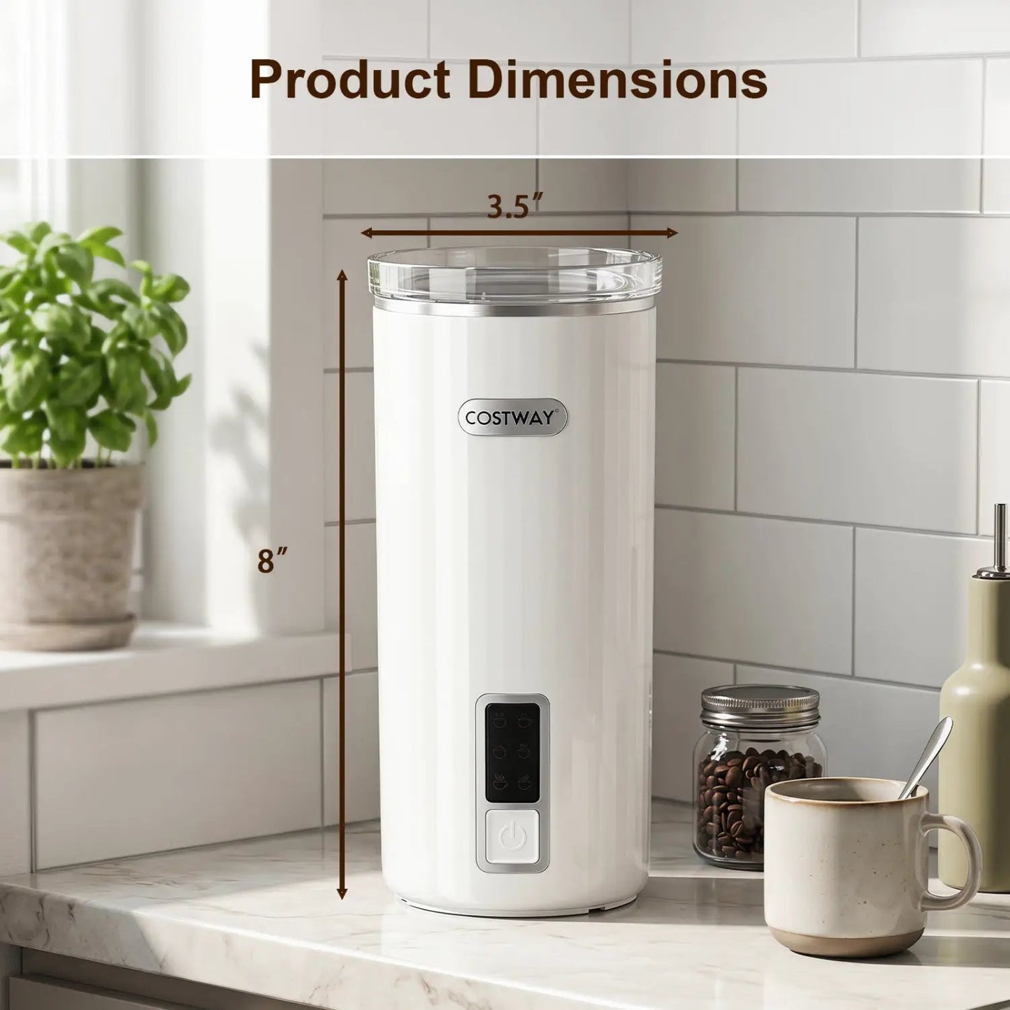 Electric Milk Frother and Steamer 6-in-1
