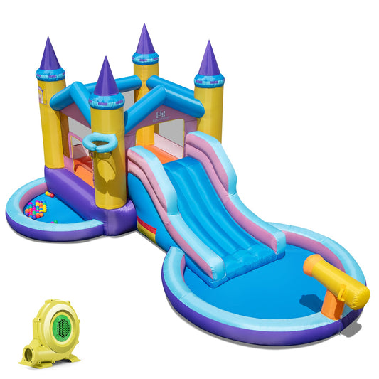 6-in-1 Inflatable Kids Water Park with 735W Blower - Tampa Home & Garden Store
