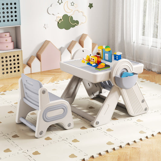 6-in-1 Multi-activity Children Table and Chair Set Folding Art Easel Set - Tampa Home & Garden Store