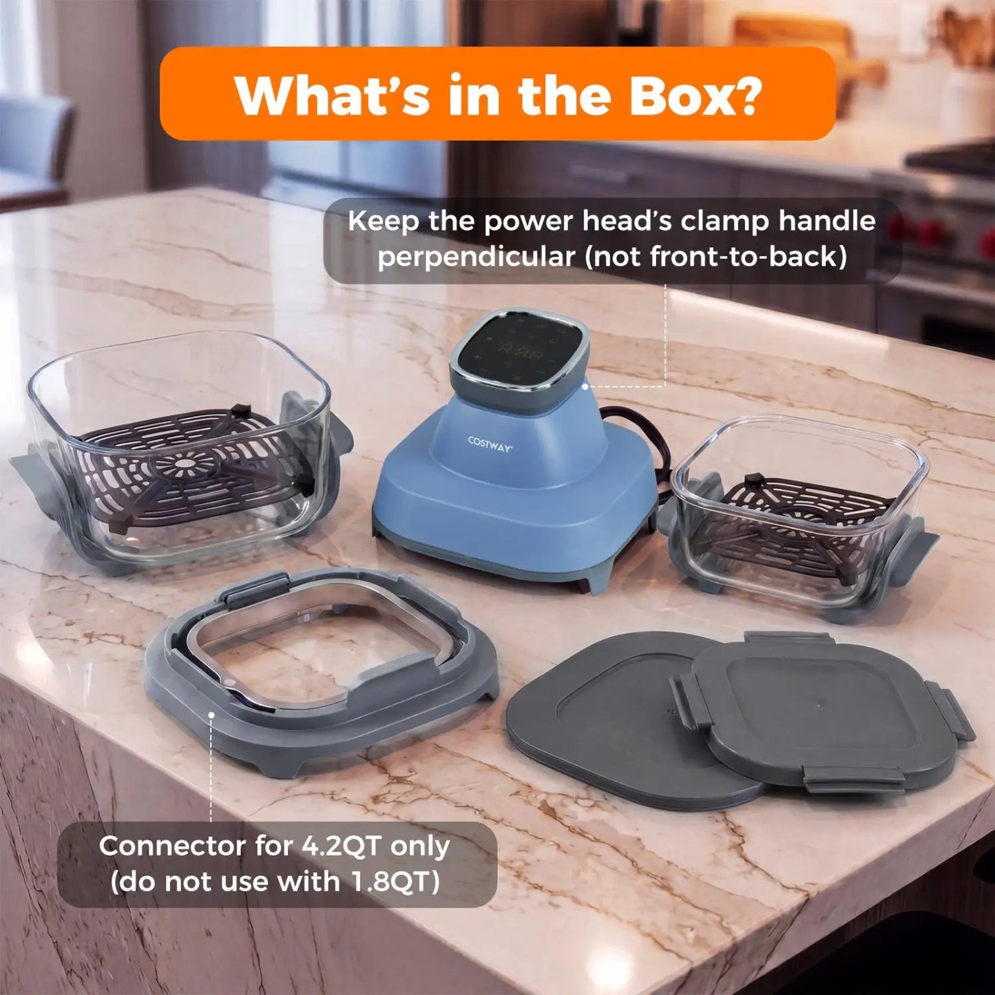 6-In-1 Portable Glass Air Fryer Dual Containers