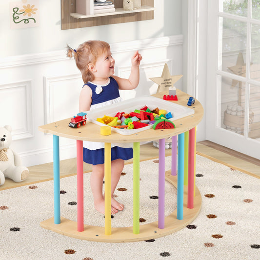 6 in 1 Kids Climbing Arch Playset wIth Removable Cushion and Stoppers-Multicolor - Tampa Home & Garden Store