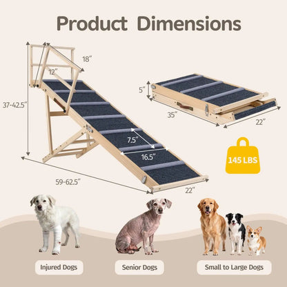 Adjustable Folding Dog Ramp for High Beds