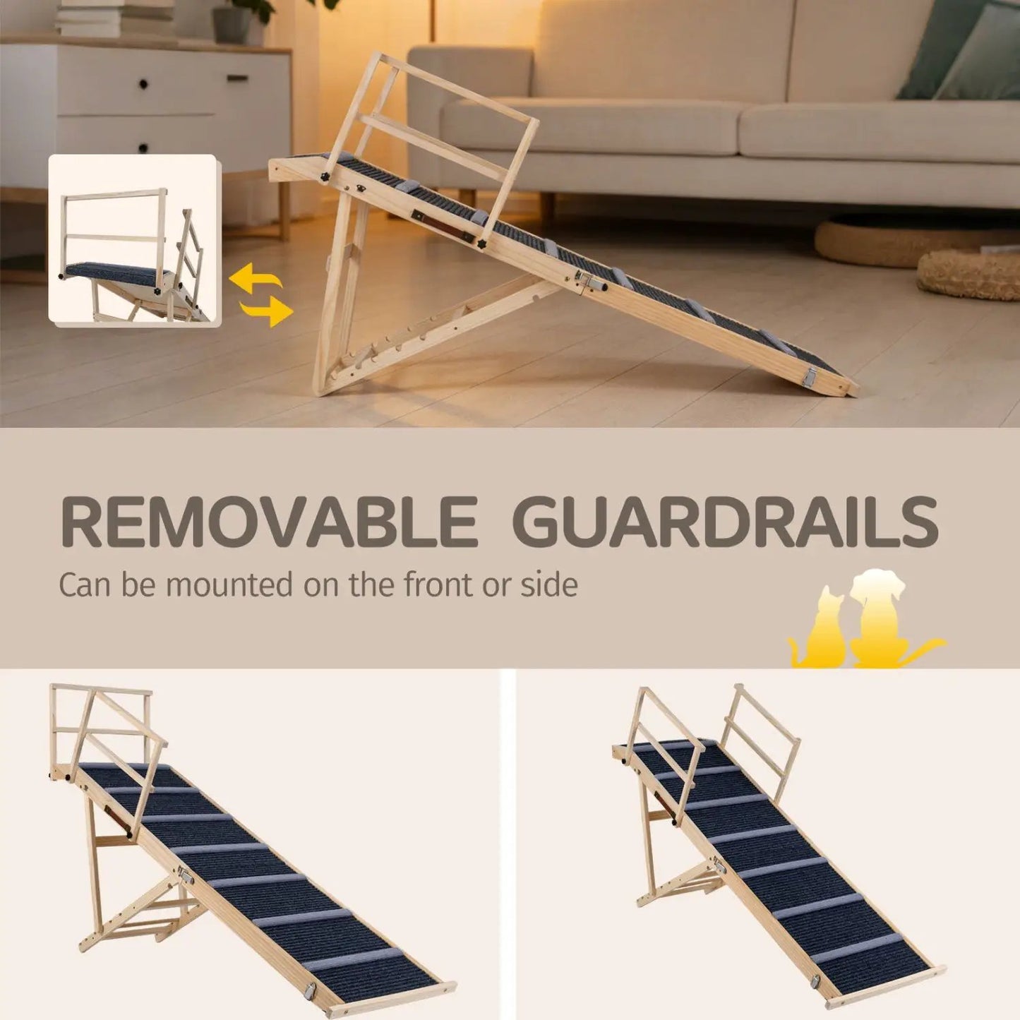 Adjustable Folding Dog Ramp for High Beds