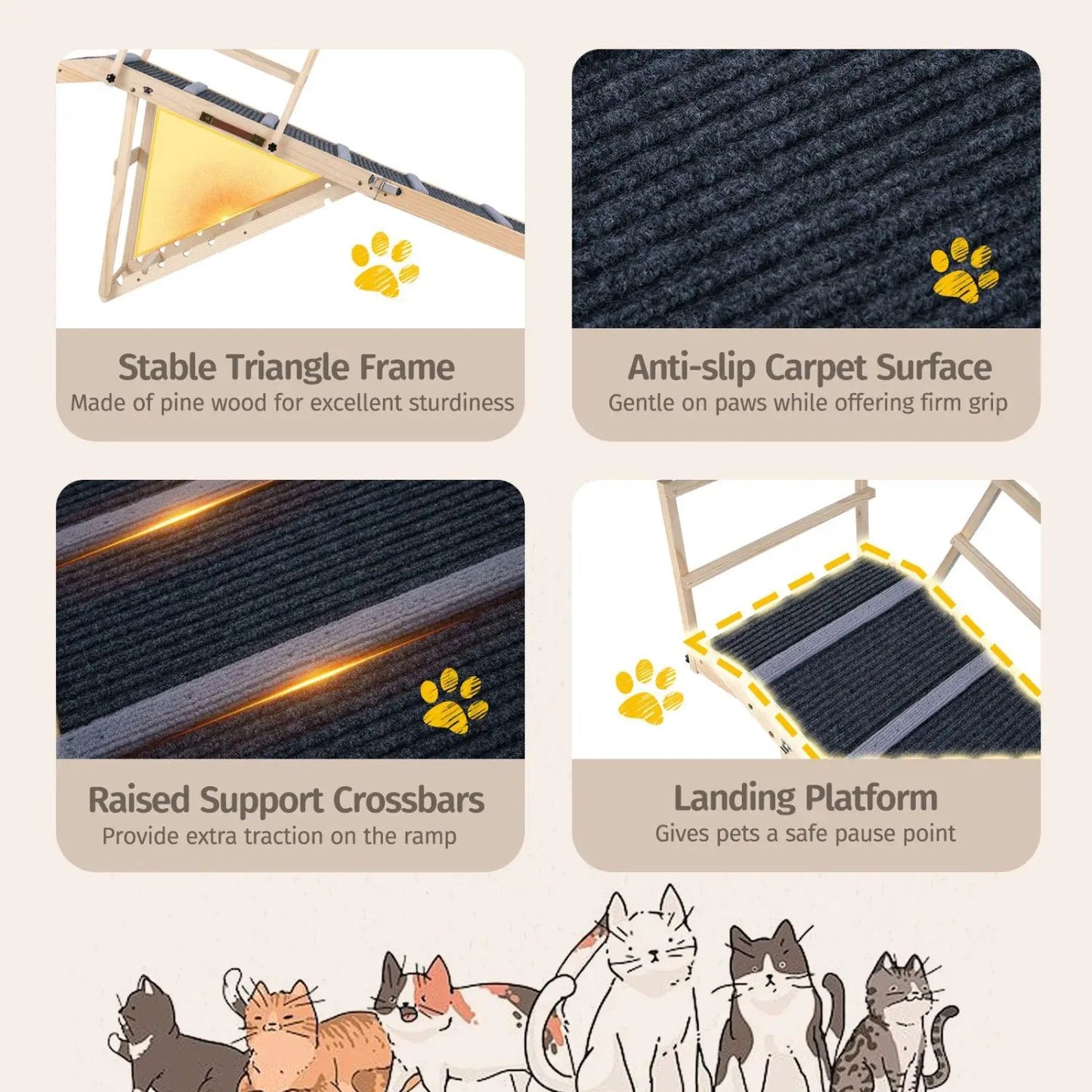Adjustable Folding Dog Ramp for High Beds