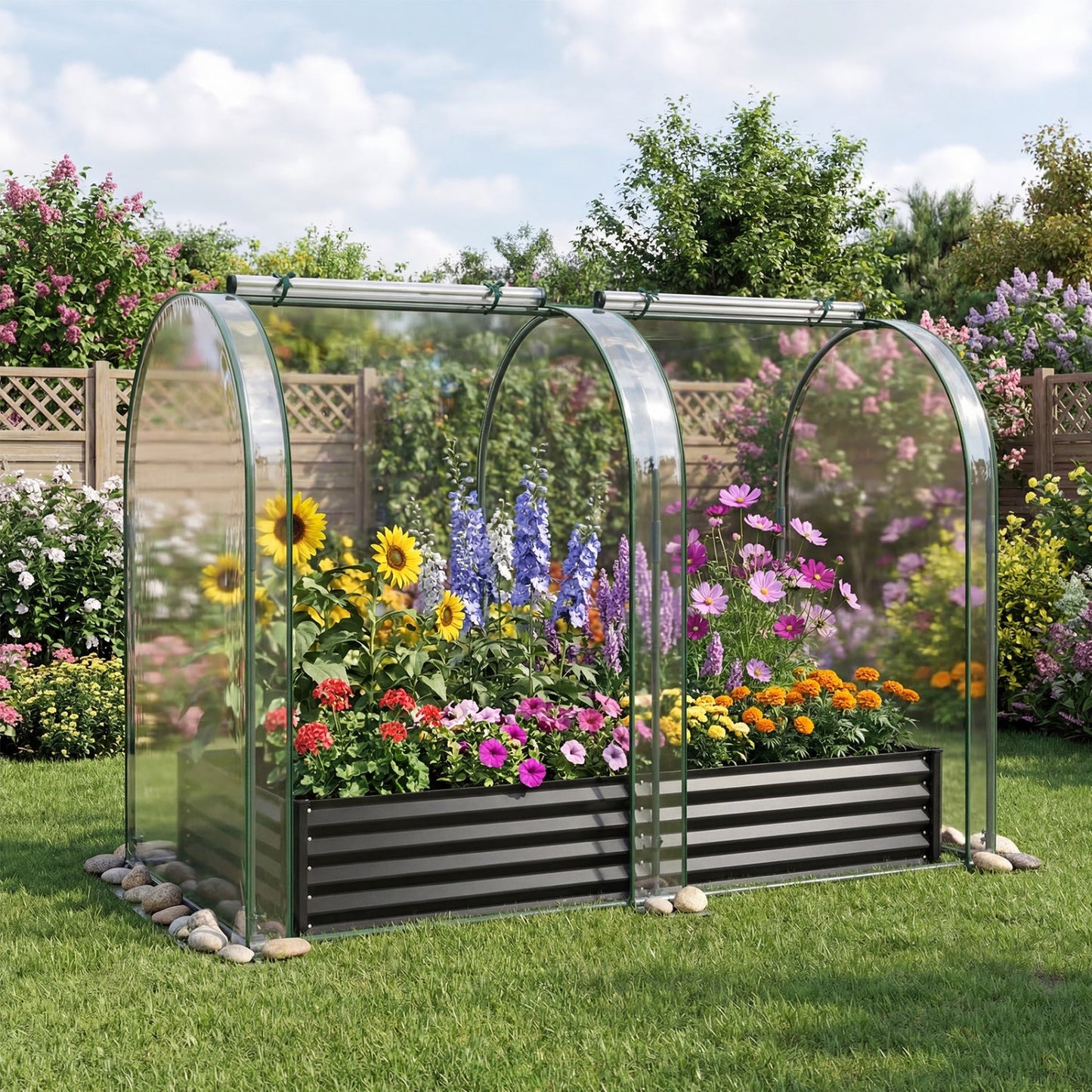 Galvanized Raised Garden Bed Greenhouse Cover