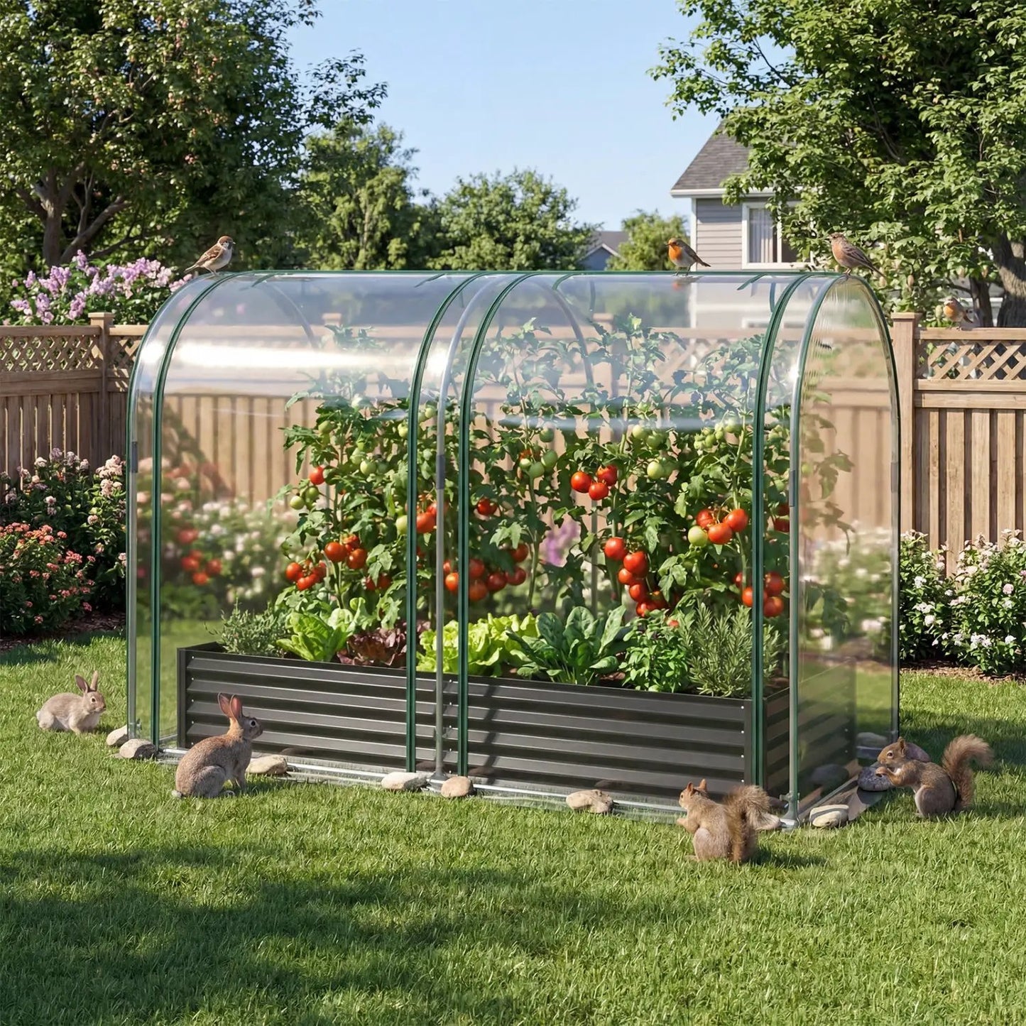 Galvanized Raised Garden Bed Greenhouse Cover