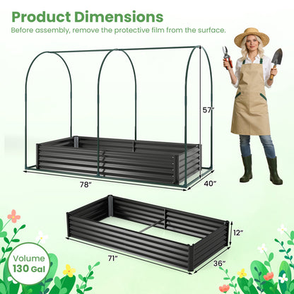 Galvanized Raised Garden Bed Greenhouse Cover