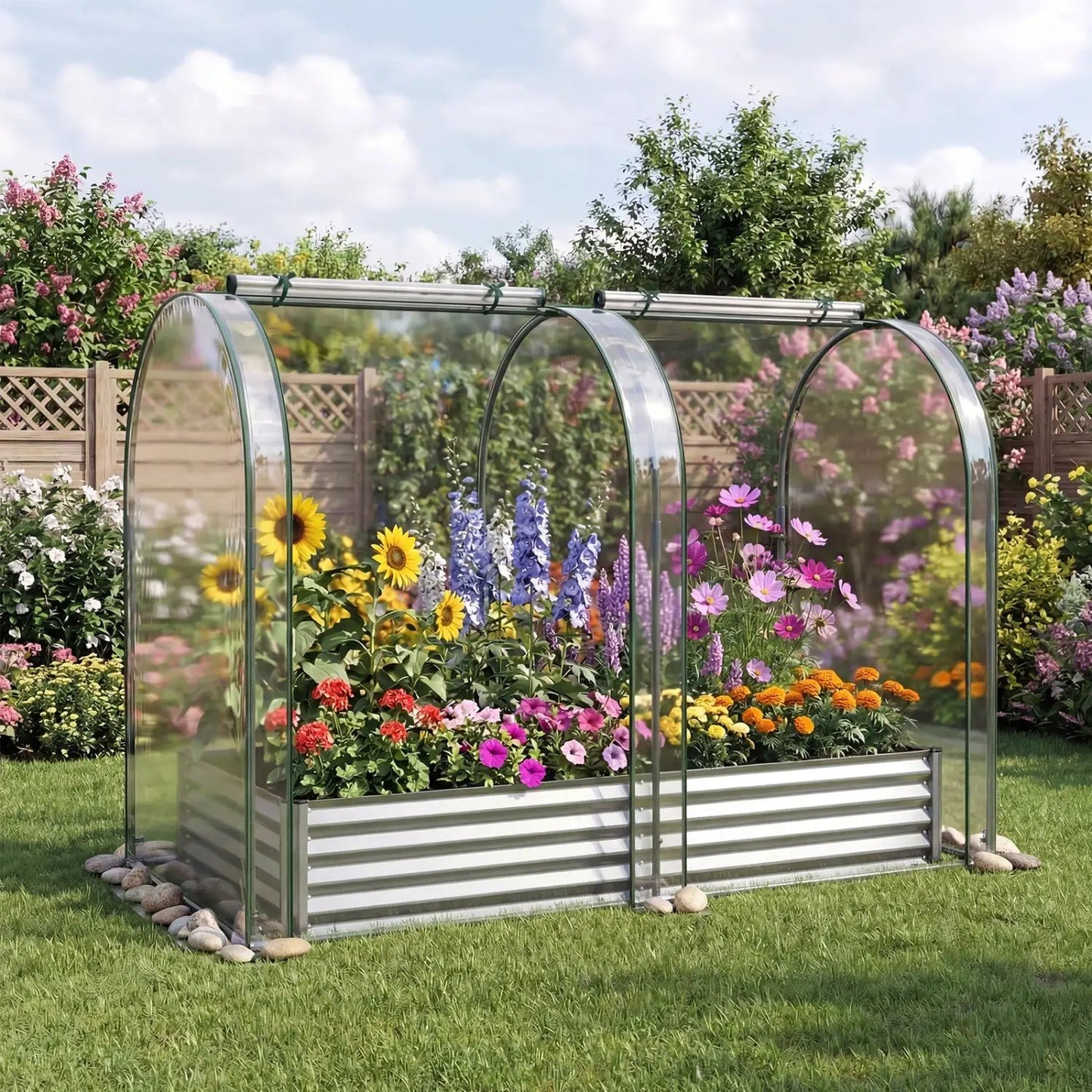 Galvanized Raised Garden Bed Greenhouse Cover