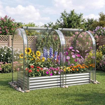 Galvanized Raised Garden Bed Greenhouse Cover