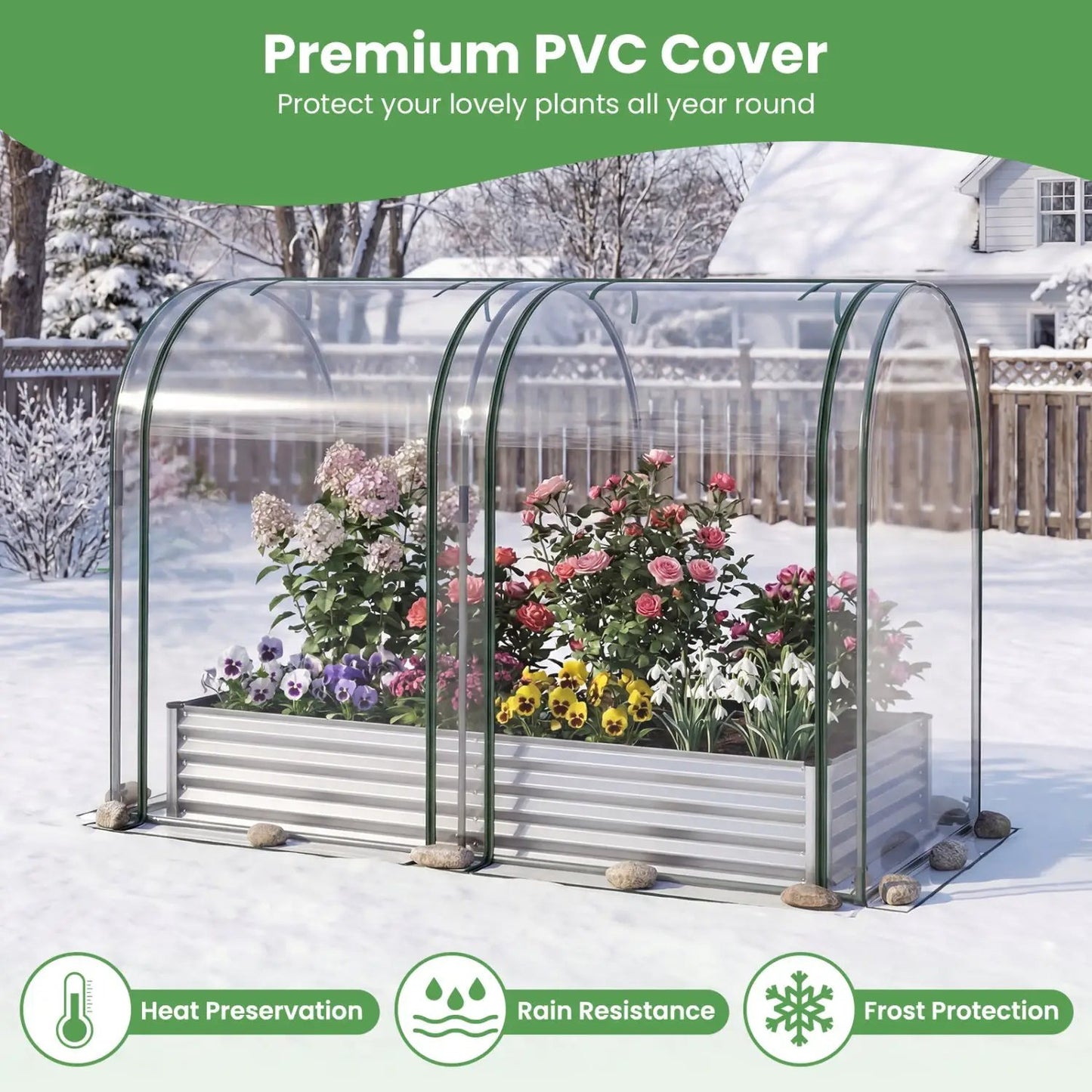 Galvanized Raised Garden Bed Greenhouse Cover