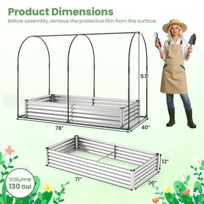 Galvanized Raised Garden Bed Greenhouse Cover