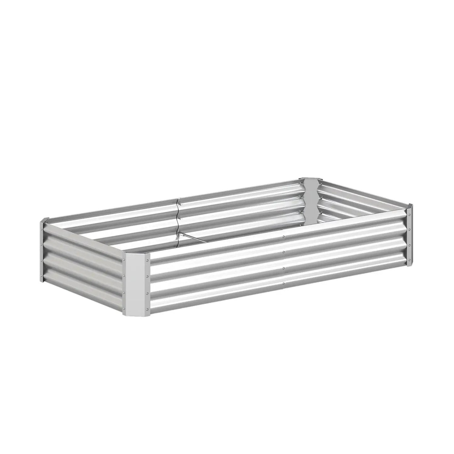 Galvanized Raised Garden Bed 6x3x1 Ft Open Base