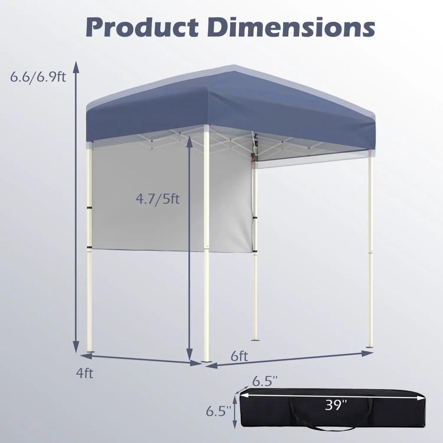 6 By 4 Pop Up Canopy Tent With Sidewall Included