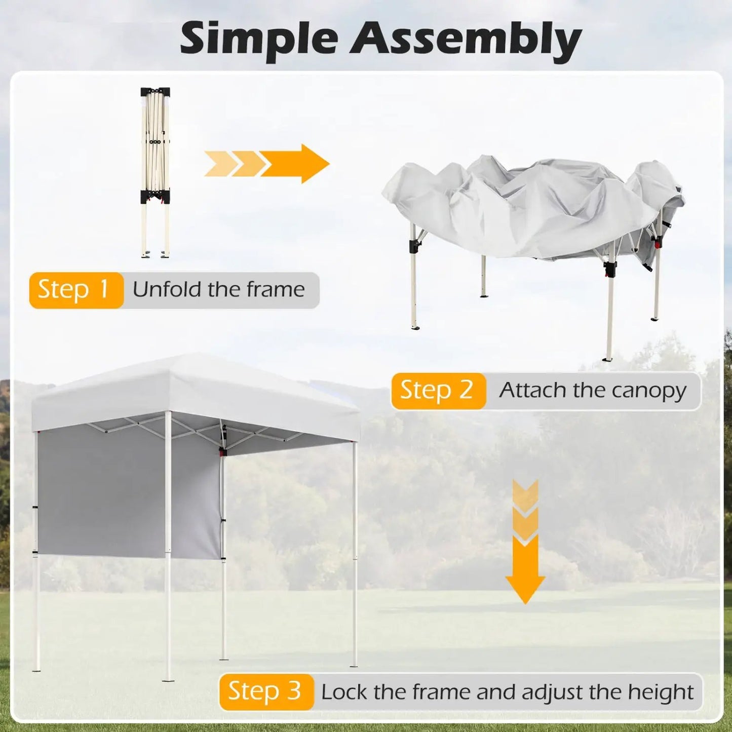 6 By 4 Pop Up Canopy Tent With Sidewall Included