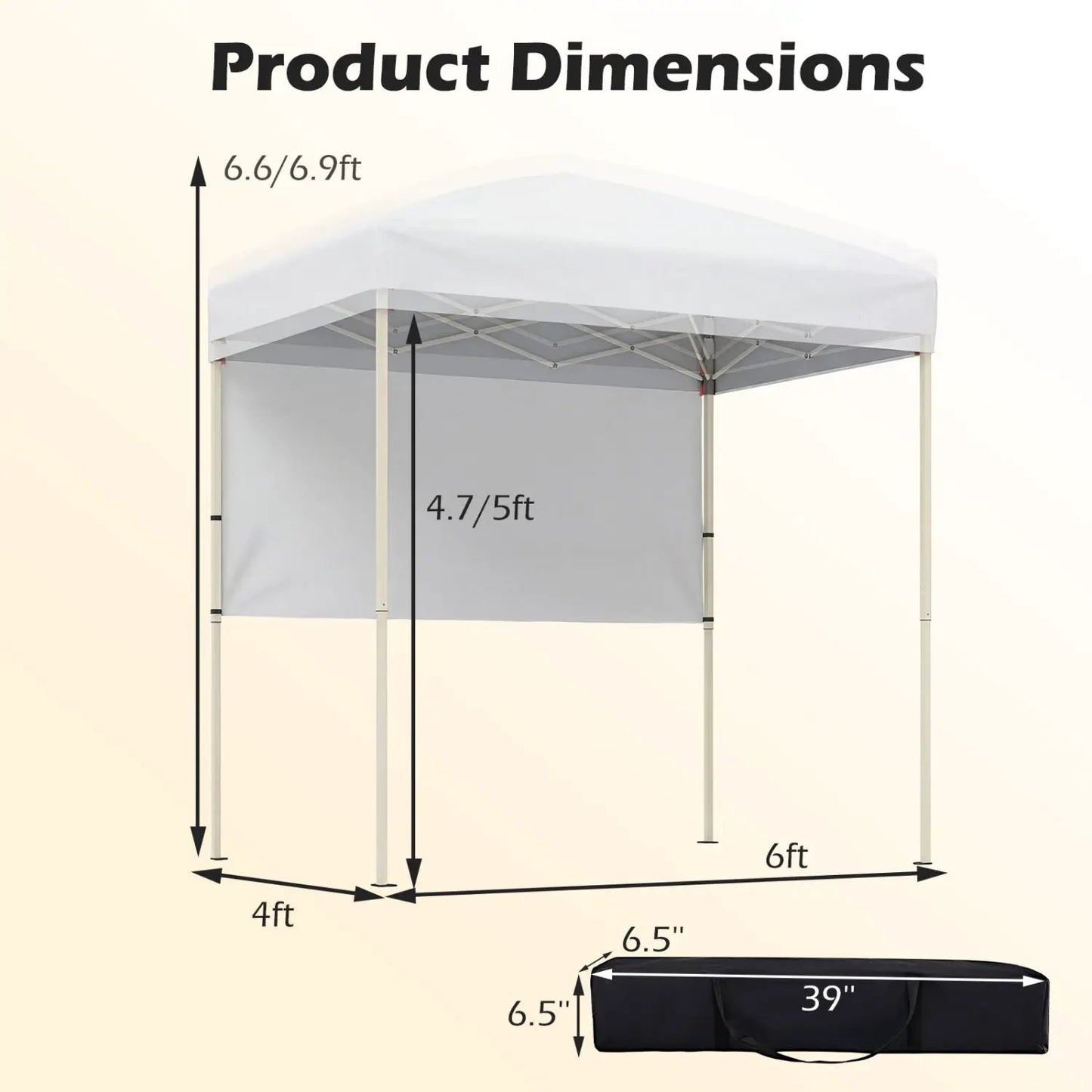 6 By 4 Pop Up Canopy Tent With Sidewall Included