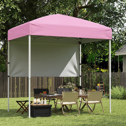 Pop-Up Canopy Tent 6x4 ft pink with half sidewall for backyard dining setup DirectDeals on Tampa Home & Garden Store